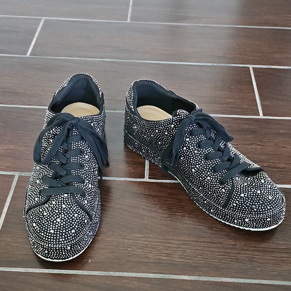INC International Concepts Black Sparkle Sneakers - Picture 3 of 6